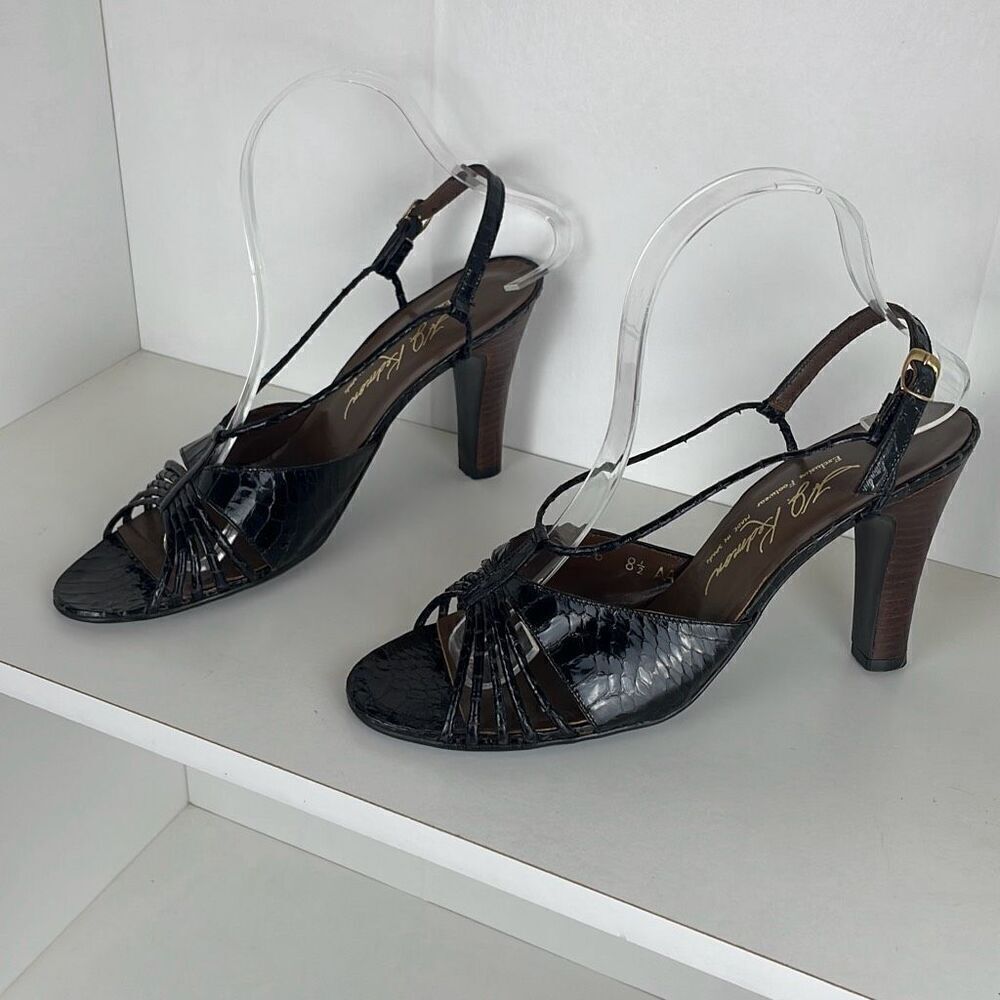 H.J. Redmon Vintage Custom Made Slingback Heels 8.5 AA EXTRA NARROW